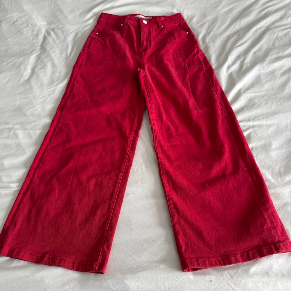 Women's Red Wide-Leg Pants